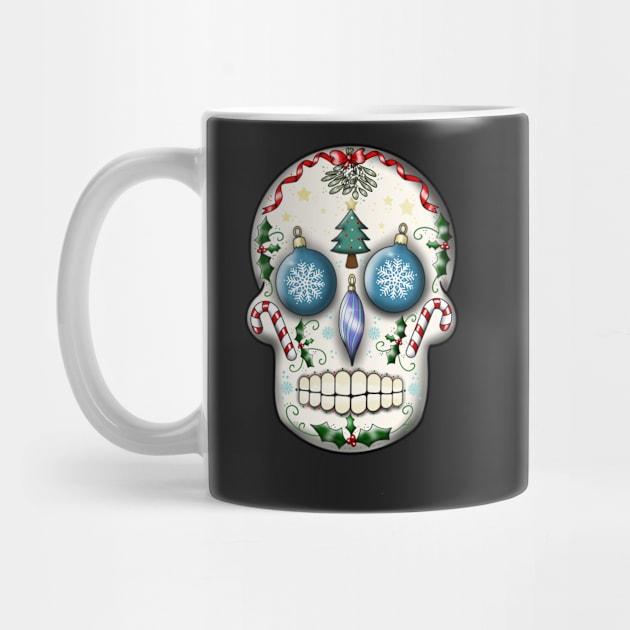 Christmas sugar skull by Manxcraft